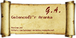 Gelencsér Aranka névjegykártya