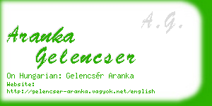 aranka gelencser business card